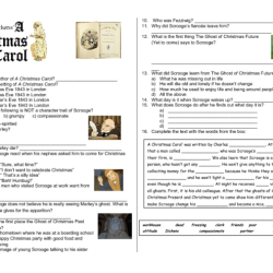 A christmas carol worksheets pdf