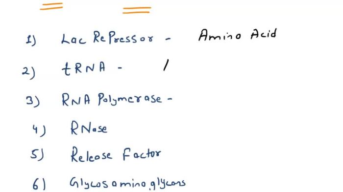 Match the organic molecules with the correct subunits.